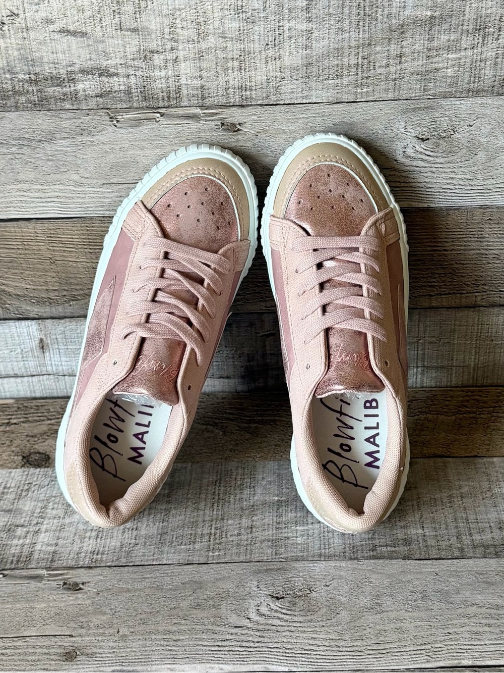 Blowfish Malibu Pink Rose Gold Sneakers Women's 6.5 New No Box Casual Shoes